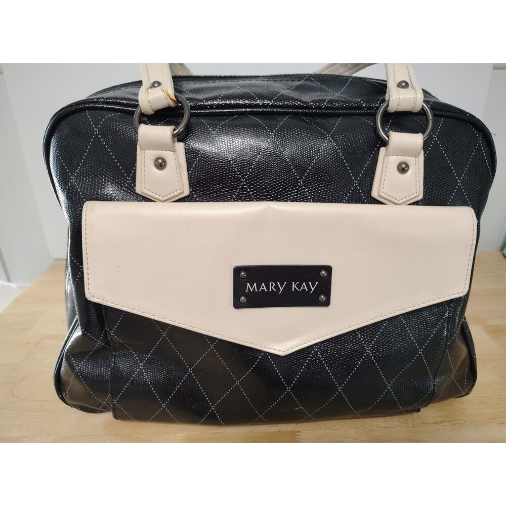Mary Kay Deluxe Black Consultant Cosmetic Travel Luggage Tote Bag Sales 16"X 11"